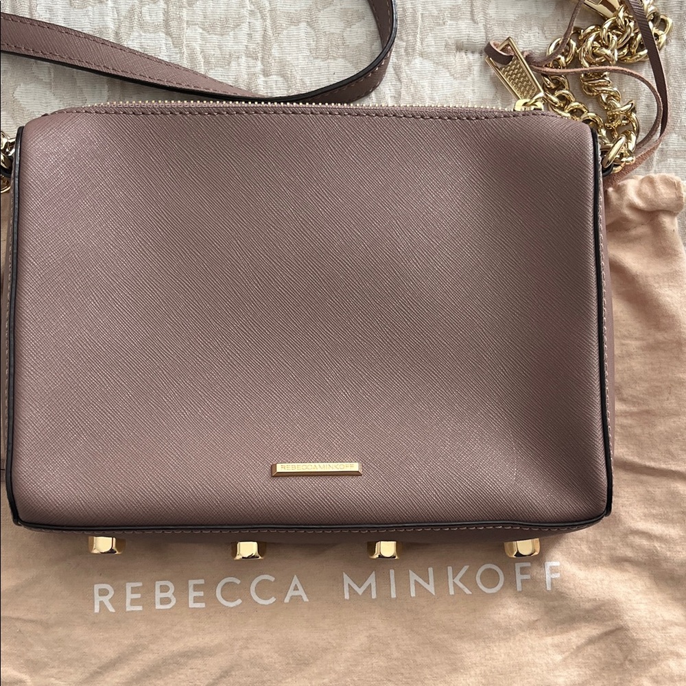 Rebecca Minkoff Brown Crossbody Bag with Gold Accents - Picture 2 of 4